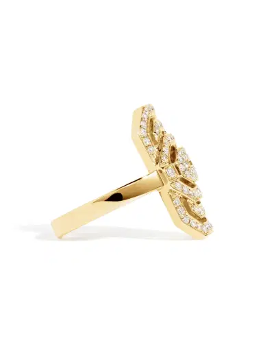 Statement Yellow Gold and Diamond Petite My Way Ring | Thumbnail 3
