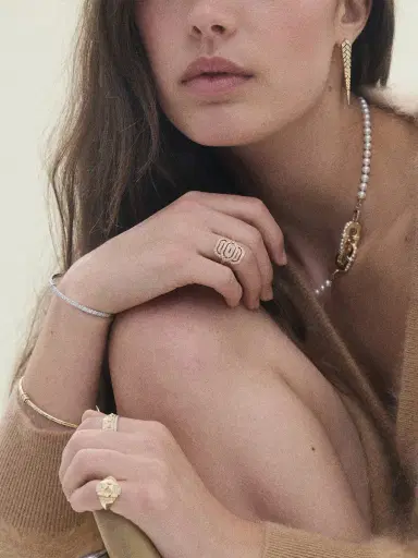 Statement Yellow Gold and Diamond Petite My Way Ring | Thumbnail 4