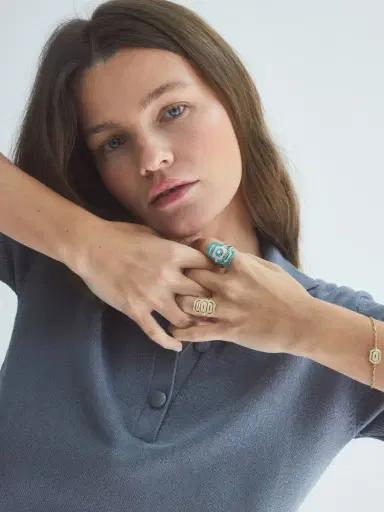 Statement Yellow Gold and Diamond Petite My Way Ring | Thumbnail 5