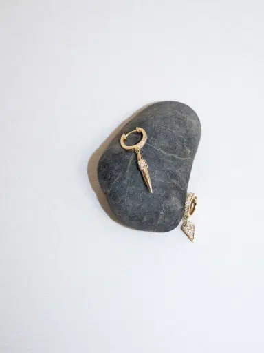 Statement Yellow Gold and Diamond Rockaway Peak Hoop Earring | Thumbnail 4 Statement Yellow Gold and Diamond Rockaway Peak Hoop Earring | Thumbnail 4