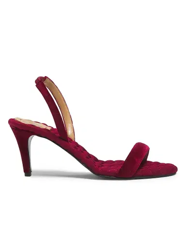 Aera Women's Claudia 70MM Vegan Velvet Slingback Sandals - Deep Crimson | Thumbnail 1