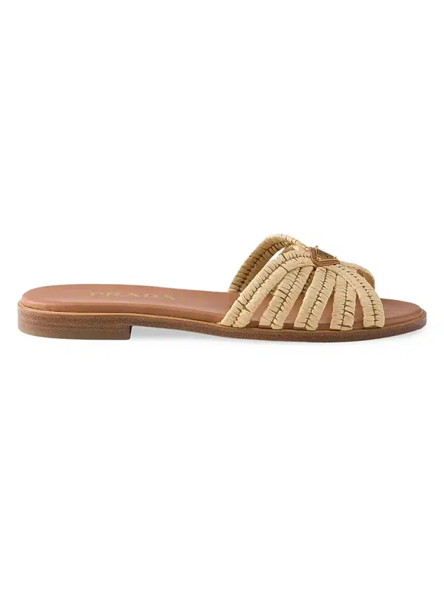 Women's Crochet Slides - Beige Khaki