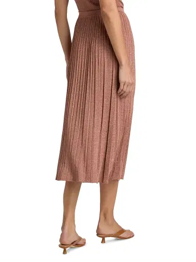 Zimmermann Women's Wanderlust Pleated Metallic Midi-Skirt - Metallic Dusty Rose | Thumbnail 5 Zimmermann Women's Wanderlust Pleated Metallic Midi-Skirt - Metallic Dusty Rose | Thumbnail 5