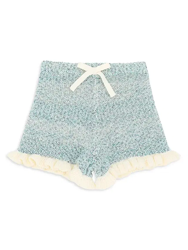 Zimmermann Little Girl's Patience Knit Shorts - Aqua Multi