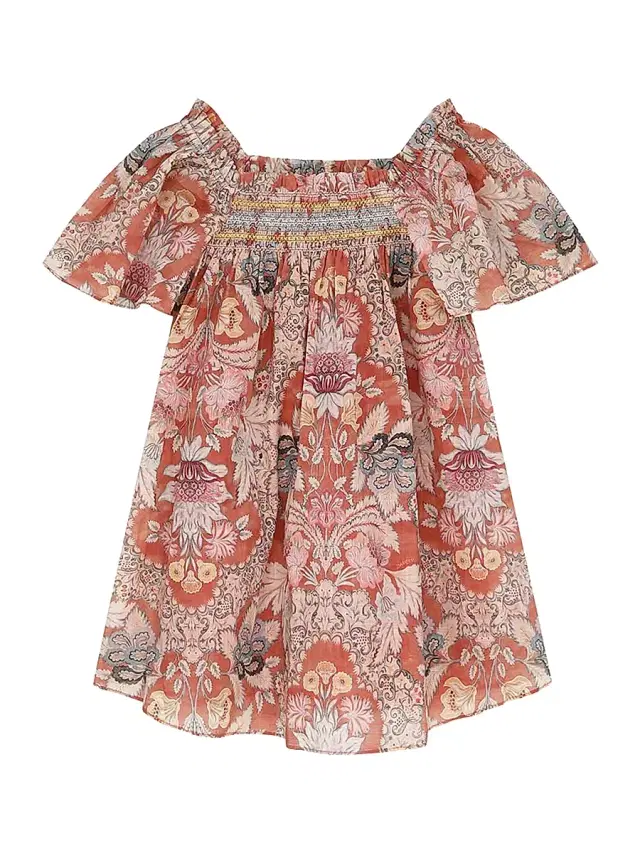 Zimmermann Little Girl's Daylight Smocked Dress - Rust Floral