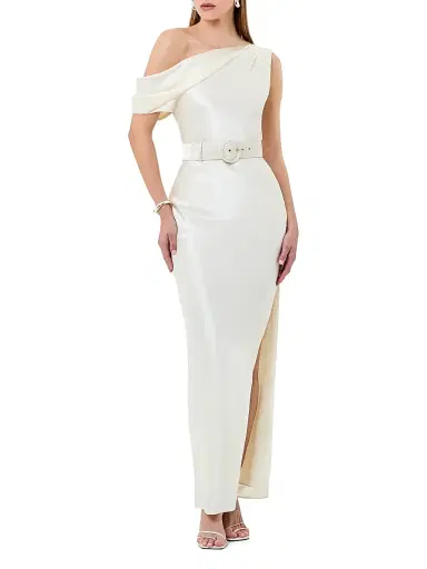 NICHOLAS Women's Eartha One-Shoulder Satin Maxi Dress | Thumbnail 2 NICHOLAS Women's Eartha One-Shoulder Satin Maxi Dress | Thumbnail 2