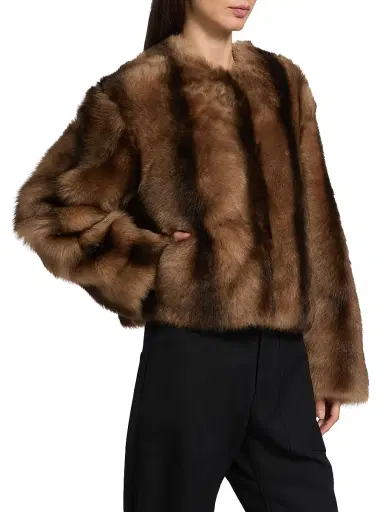 Nili Lotan Women's Elan Shearling Jacket - Camel Brown | Thumbnail 4 Nili Lotan Women's Elan Shearling Jacket - Camel Brown | Thumbnail 4