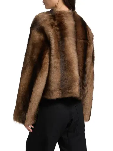 Nili Lotan Women's Elan Shearling Jacket - Camel Brown | Thumbnail 5 Nili Lotan Women's Elan Shearling Jacket - Camel Brown | Thumbnail 5