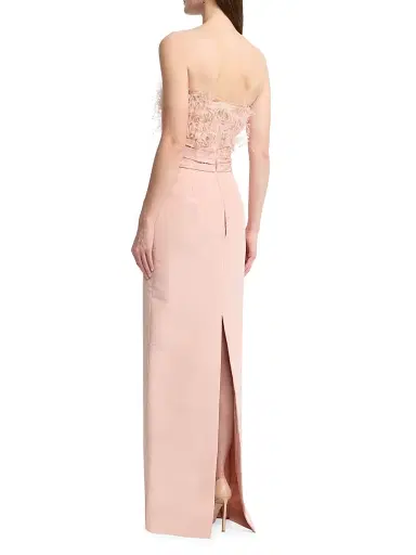 Oscar de la Renta Women's Point D'Esprit Strapless Column Gown - Blush - Size 2 | Thumbnail 5 Oscar de la Renta Women's Point D'Esprit Strapless Column Gown - Blush - Size 2 | Thumbnail 5