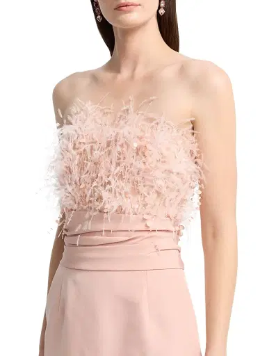Oscar de la Renta Women's Point D'Esprit Strapless Column Gown - Blush - Size 2 | Thumbnail 6 Oscar de la Renta Women's Point D'Esprit Strapless Column Gown - Blush - Size 2 | Thumbnail 6