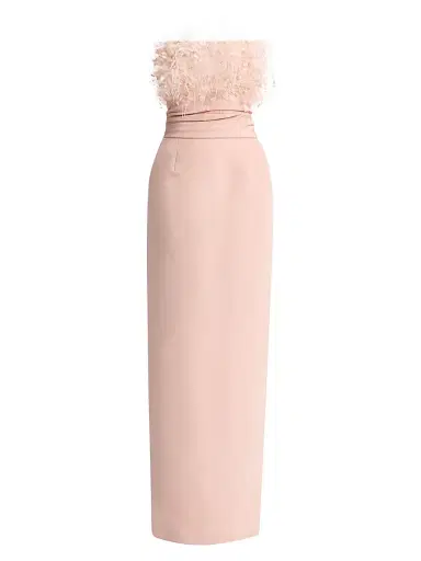 Oscar de la Renta Women's Point D'Esprit Strapless Column Gown - Blush - Size 2 | Thumbnail 1 Oscar de la Renta Women's Point D'Esprit Strapless Column Gown - Blush - Size 2 | Thumbnail 1