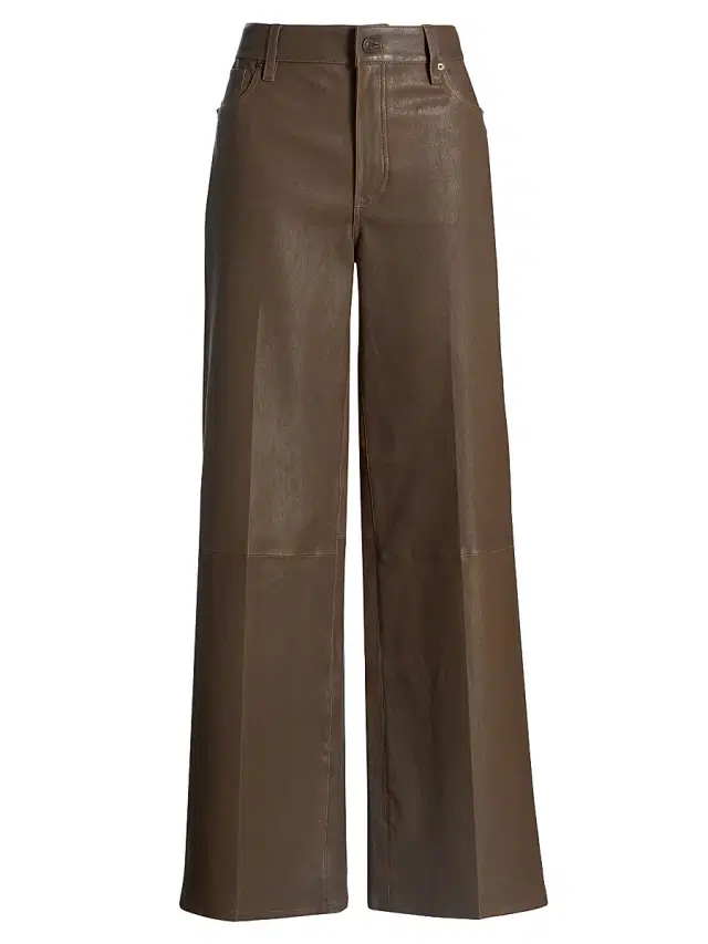 FRAME Women's Le Slim Palazzo Leather Pants - Cork