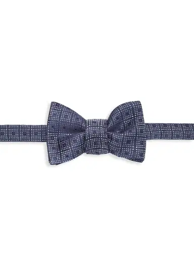 Charvet Men's Geometric Silk Bow Tie - Blue | Thumbnail 1 Charvet Men's Geometric Silk Bow Tie - Blue | Thumbnail 1