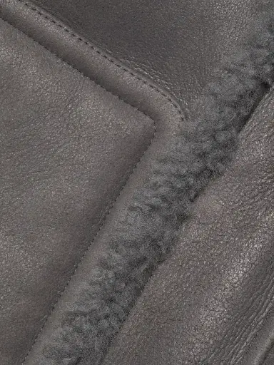 Saks Fifth Avenue Men's COLLECTION Shearling Moto Bomber Jacket - Grey - Size XXL | Thumbnail 7