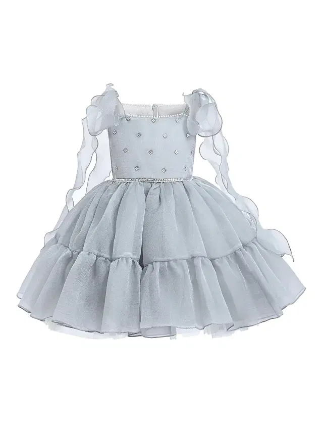 Tulleen Little Girl's & Girl's Jewel Bodice Sparkle Dress - Silver