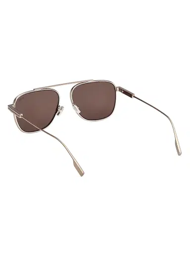 Zegna Men's 57MM Round Sunglasses - Light Bronze Brown | Thumbnail 4