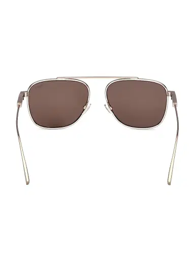 Zegna Men's 57MM Round Sunglasses - Light Bronze Brown | Thumbnail 5