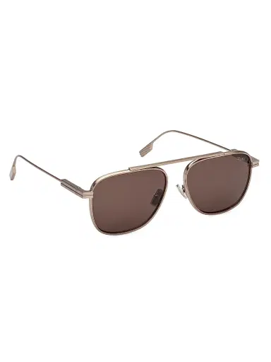 Zegna Men's 57MM Round Sunglasses - Light Bronze Brown | Thumbnail 8
