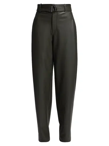 Lapointe Women's Belted Faux-Leather Tapered Trousers - Pine - Size 14 | Thumbnail 1