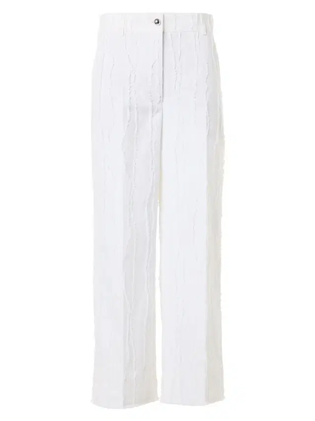 Women's Chiara Fringed Wave Jacquard Cotton Crop Pants - Cream