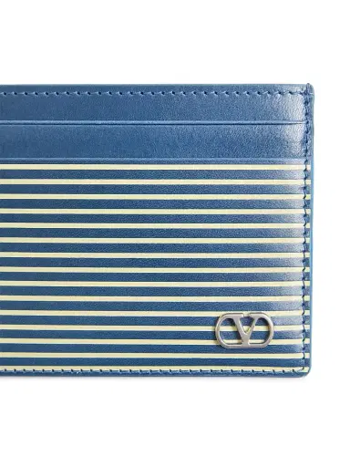 Valentino Garavani Men's VLogo Signature Wallet in Grainy Calfskin with Le Chat De La Maison Print - Azure | Thumbnail 5 Valentino Garavani Men's VLogo Signature Wallet in Grainy Calfskin with Le Chat De La Maison Print - Azure | Thumbnail 5