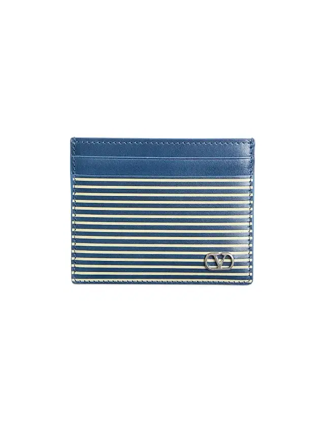 Valentino Garavani Men's VLogo Signature Wallet in Grainy Calfskin with Le Chat De La Maison Print - Azure