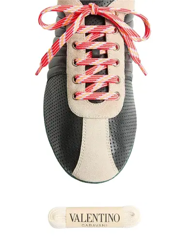 Valentino Garavani Men's Strikie Sneakers in Perforated Nappa and Suede - Black - Size 6 | Thumbnail 5 Valentino Garavani Men's Strikie Sneakers in Perforated Nappa and Suede - Black - Size 6 | Thumbnail 5