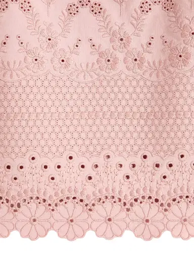 Valentino Garavani Women's Sangallo Lace Top with Fleurs Ajours Margheritine Pattern - Pink | Thumbnail 6