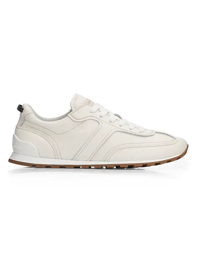 Women's Soft Grain Leather Low-Top Sneakers -