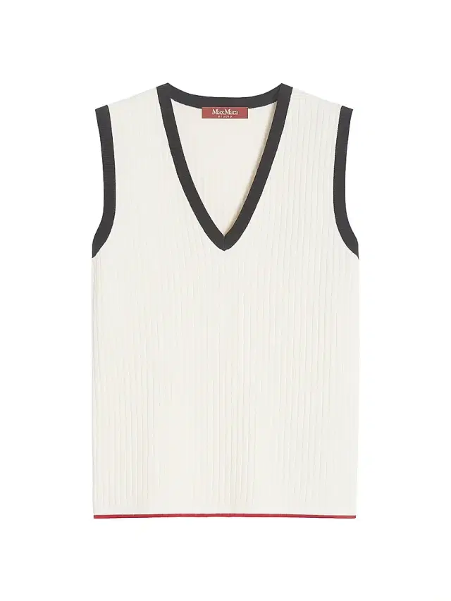 Max Mara Women's Viscose Blend Yarn Tank Top - White Blue