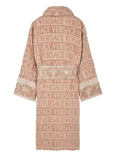 Versace Men's I Heart Baroque Cotton Terry Bathrobe - Warm Taupe - Size XXL | Thumbnail 2 Versace Men's I Heart Baroque Cotton Terry Bathrobe - Warm Taupe - Size XXL | Thumbnail 2