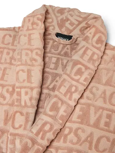 Versace Men's I Heart Baroque Cotton Terry Bathrobe - Warm Taupe - Size XXL | Thumbnail 3 Versace Men's I Heart Baroque Cotton Terry Bathrobe - Warm Taupe - Size XXL | Thumbnail 3