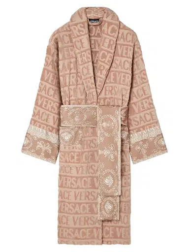 Versace Men's I Heart Baroque Cotton Terry Bathrobe - Warm Taupe - Size XXL | Thumbnail 1 Versace Men's I Heart Baroque Cotton Terry Bathrobe - Warm Taupe - Size XXL | Thumbnail 1