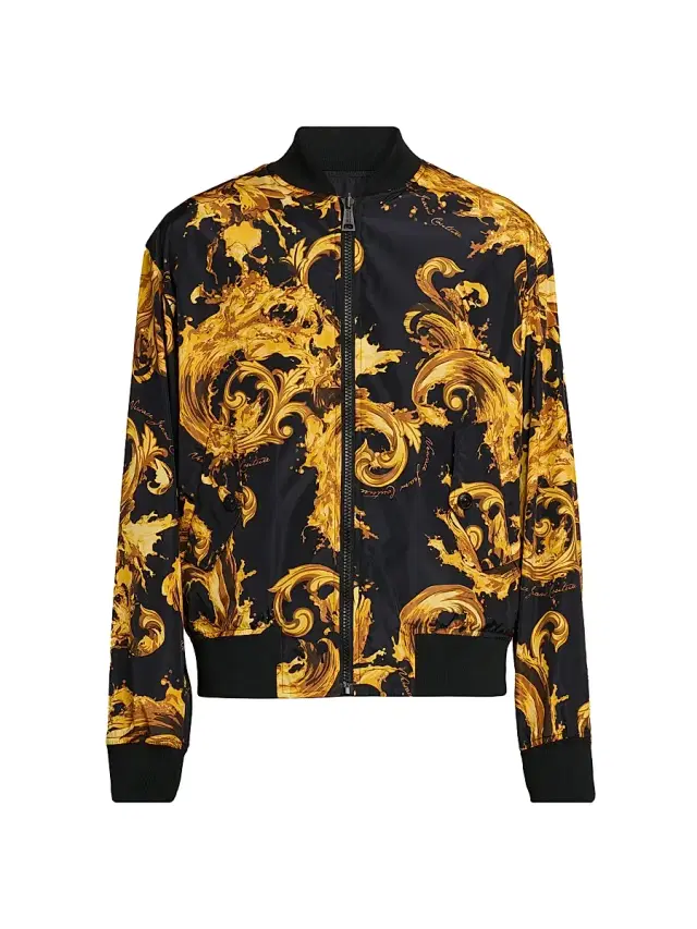 Versace Jeans Couture Men's Filigree Reversible Bomber Jacket - Black Gold