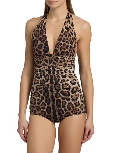 Dolce & Gabbana Women's Leopard One-Piece Halter Swimsuit - Leonew - Size Large | Thumbnail 3 Dolce & Gabbana Women's Leopard One-Piece Halter Swimsuit - Leonew - Size Large | Thumbnail 3