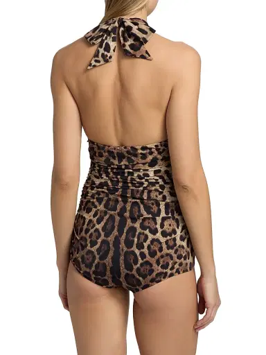 Dolce & Gabbana Women's Leopard One-Piece Halter Swimsuit - Leonew - Size Large | Thumbnail 4 Dolce & Gabbana Women's Leopard One-Piece Halter Swimsuit - Leonew - Size Large | Thumbnail 4