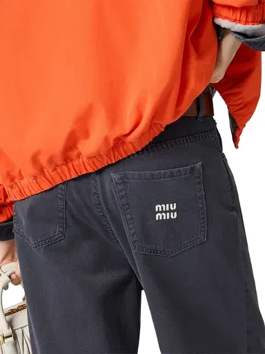 Miu Miu Women's Light Denim Pants - Grey | Thumbnail 4 Miu Miu Women's Light Denim Pants - Grey | Thumbnail 4