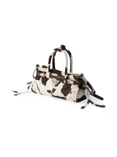 Prada Women's Bonnie Mini Printed Leather Top Handle Bag - White | Thumbnail 4 Prada Women's Bonnie Mini Printed Leather Top Handle Bag - White | Thumbnail 4