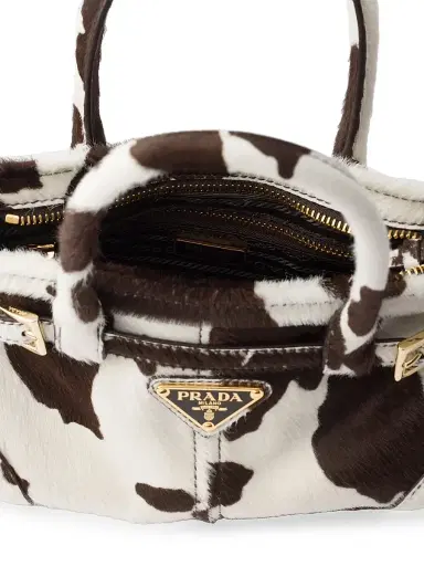Prada Women's Bonnie Mini Printed Leather Top Handle Bag - White | Thumbnail 7 Prada Women's Bonnie Mini Printed Leather Top Handle Bag - White | Thumbnail 7