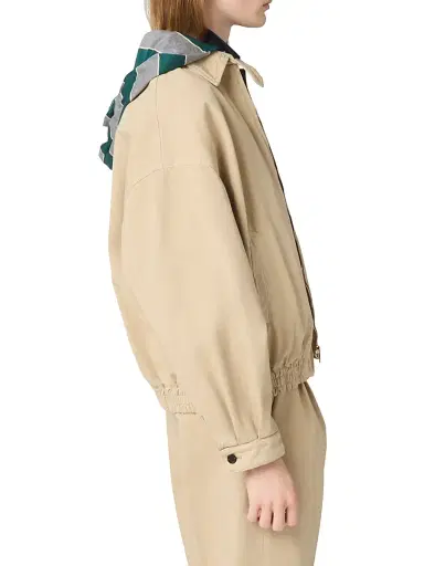 Miu Miu Women's Old Gabardine Blouson Jacket - Beige - Size 4 | Thumbnail 3 Miu Miu Women's Old Gabardine Blouson Jacket - Beige - Size 4 | Thumbnail 3