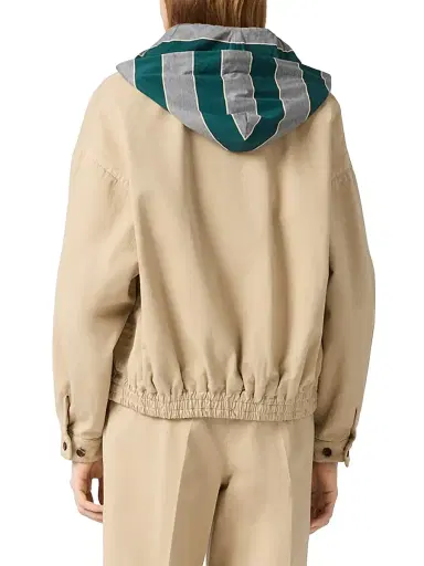 Miu Miu Women's Old Gabardine Blouson Jacket - Beige - Size 4 | Thumbnail 4 Miu Miu Women's Old Gabardine Blouson Jacket - Beige - Size 4 | Thumbnail 4