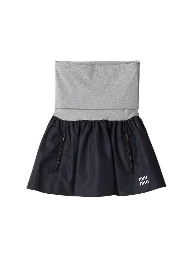 Miu Miu Women's Technical Fabric Mini Skirt - Blue - Size 6 | Thumbnail 1 Miu Miu Women's Technical Fabric Mini Skirt - Blue - Size 6 | Thumbnail 1