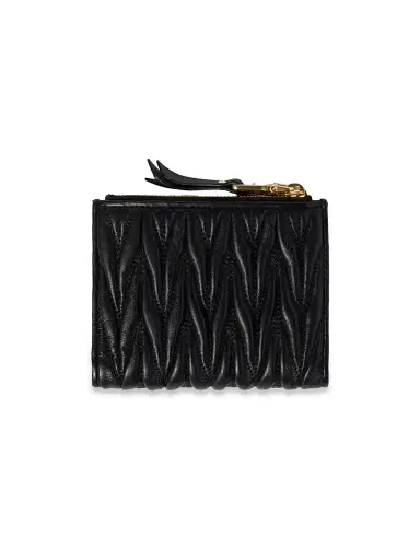 Miu Miu Women's Small Wallet In Matelassé Nappa Leather - Black | Thumbnail 2