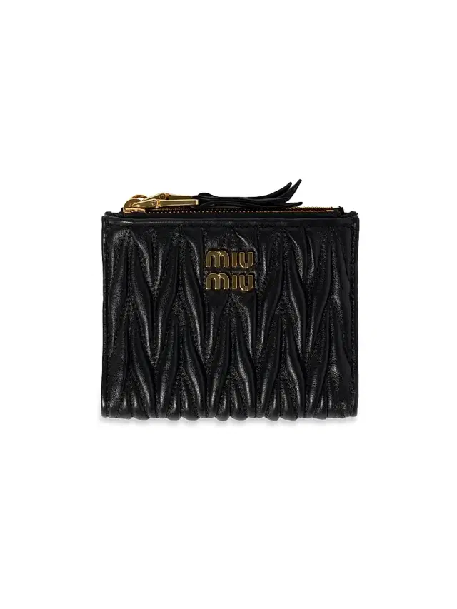 Miu Miu Women's  Wallet In Matelassé Nappa Leather - Black