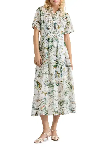 Marella Women's Cotton and Silk Voile Dress - Optical White | Thumbnail 2