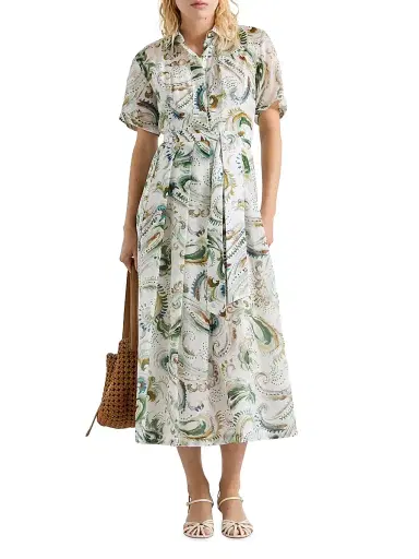 Marella Women's Cotton and Silk Voile Dress - Optical White | Thumbnail 3
