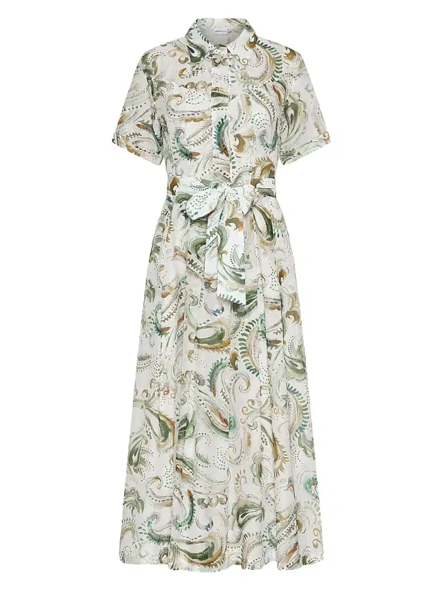 Women's Cotton and Silk Voile Dress - Optical White