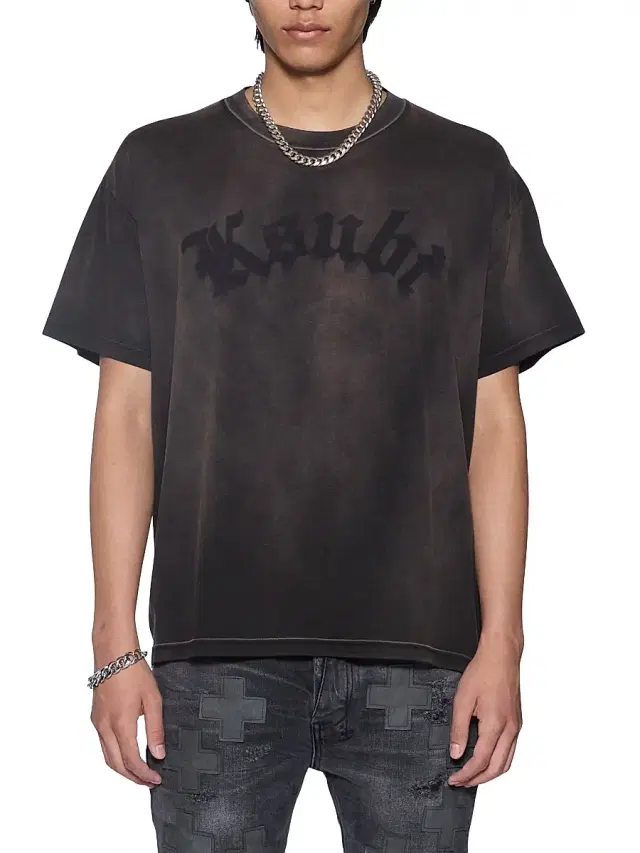 Men's Future Memory Slub Sid Sunfade T-Shirt - Charcoal