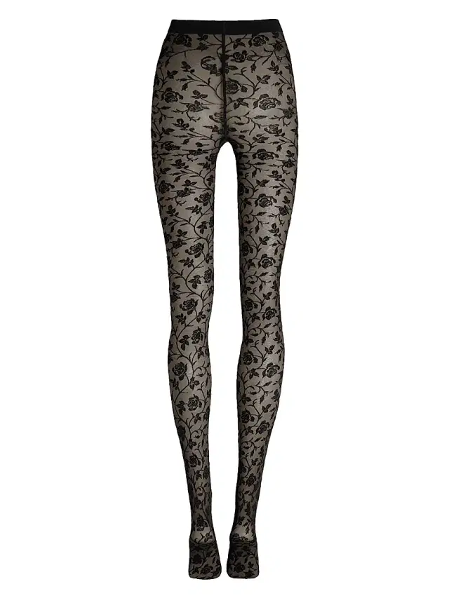 Women's Rose Tights - Black