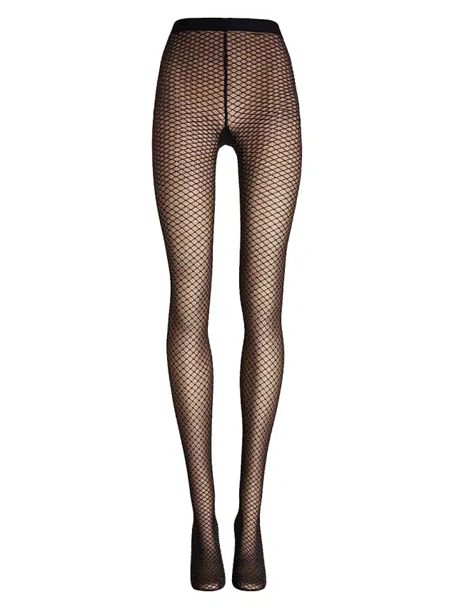 Women's Shimmer Effect Tights - Black